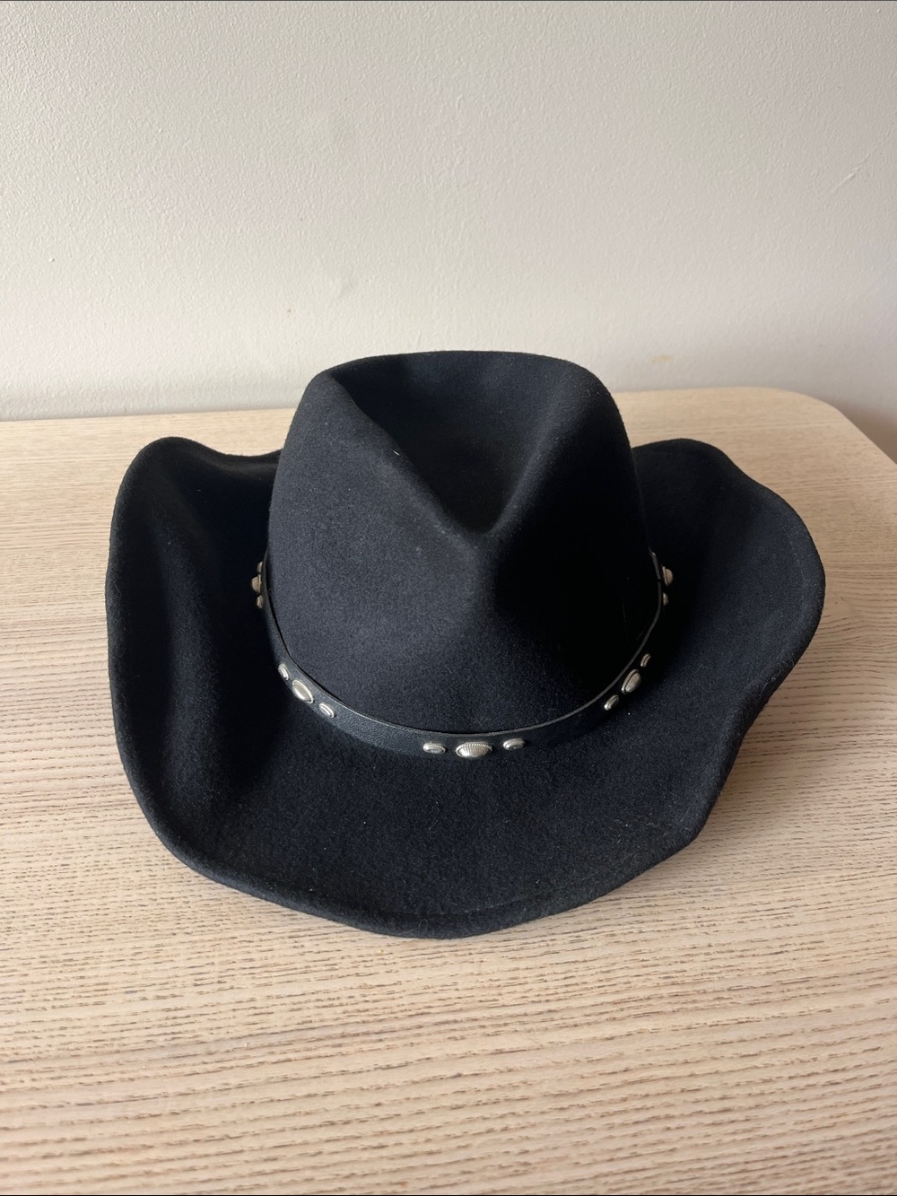 Outback Black Western Felt Cowboy Hat with Studded Band